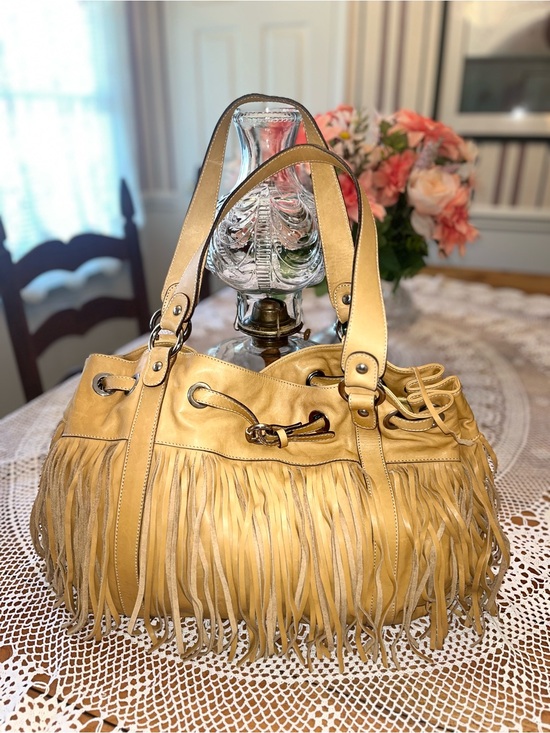 Cavalcanti Handbags - Cavalcanti Rare Large Real Leather Fringe Bag with Original Dust Bag